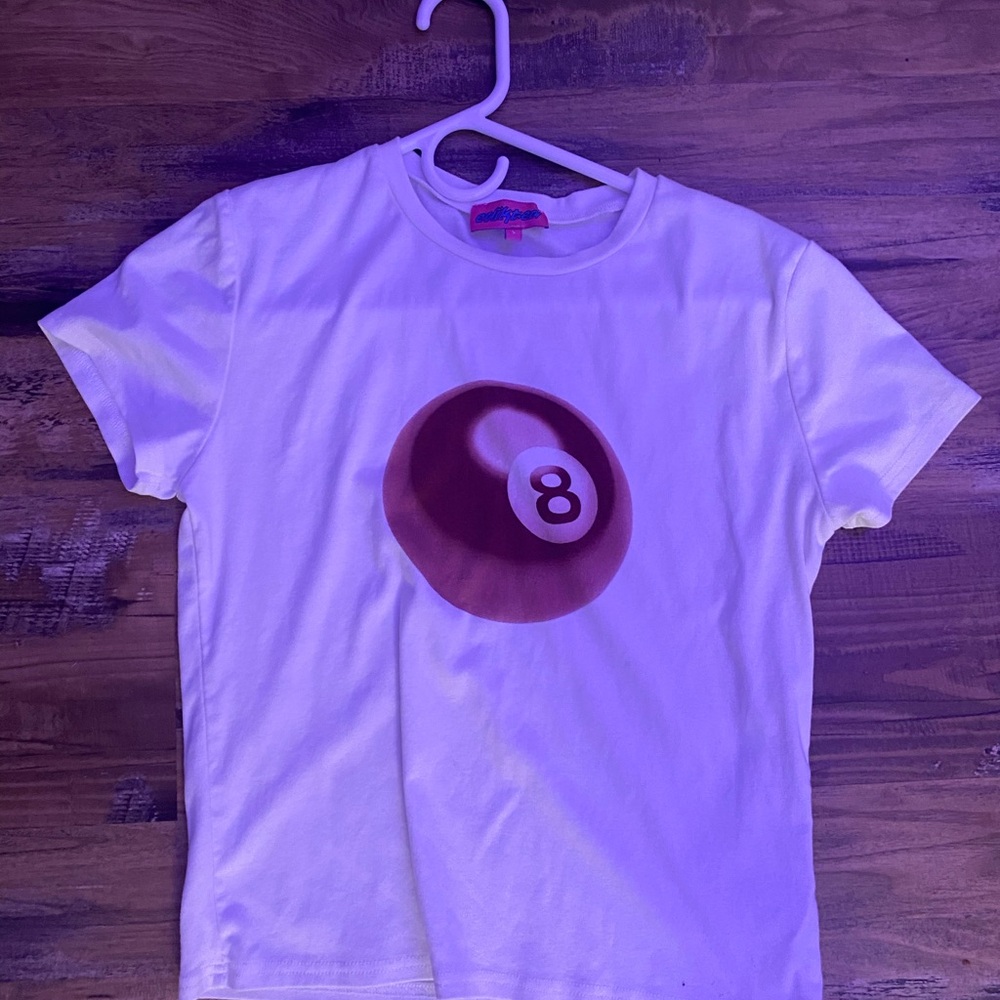 Edikted White Tee with Pink Label